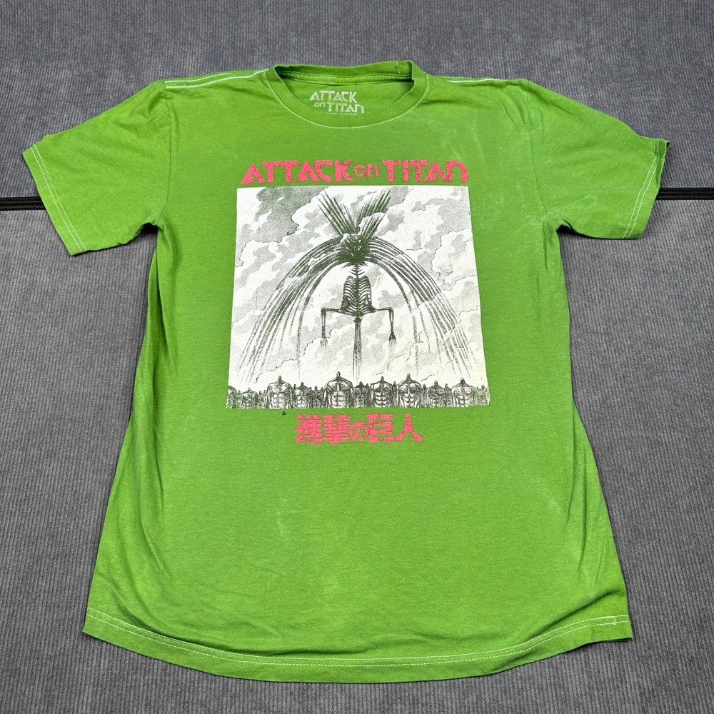 Attack on Titan Founding Titan Rumbling Graphic Tee Green Mens Medium Shirt